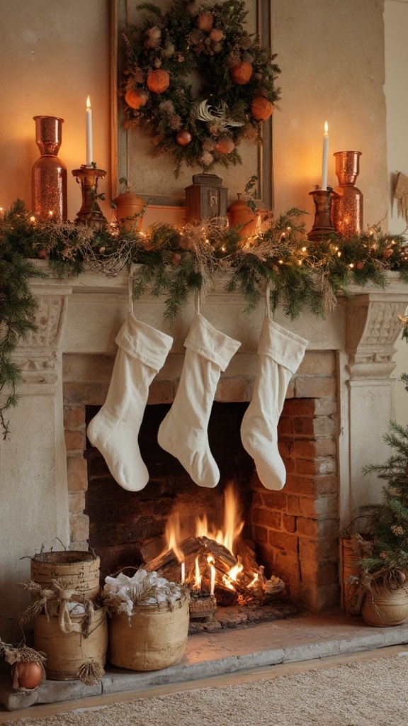 25 Fireplace Christmas Decorations