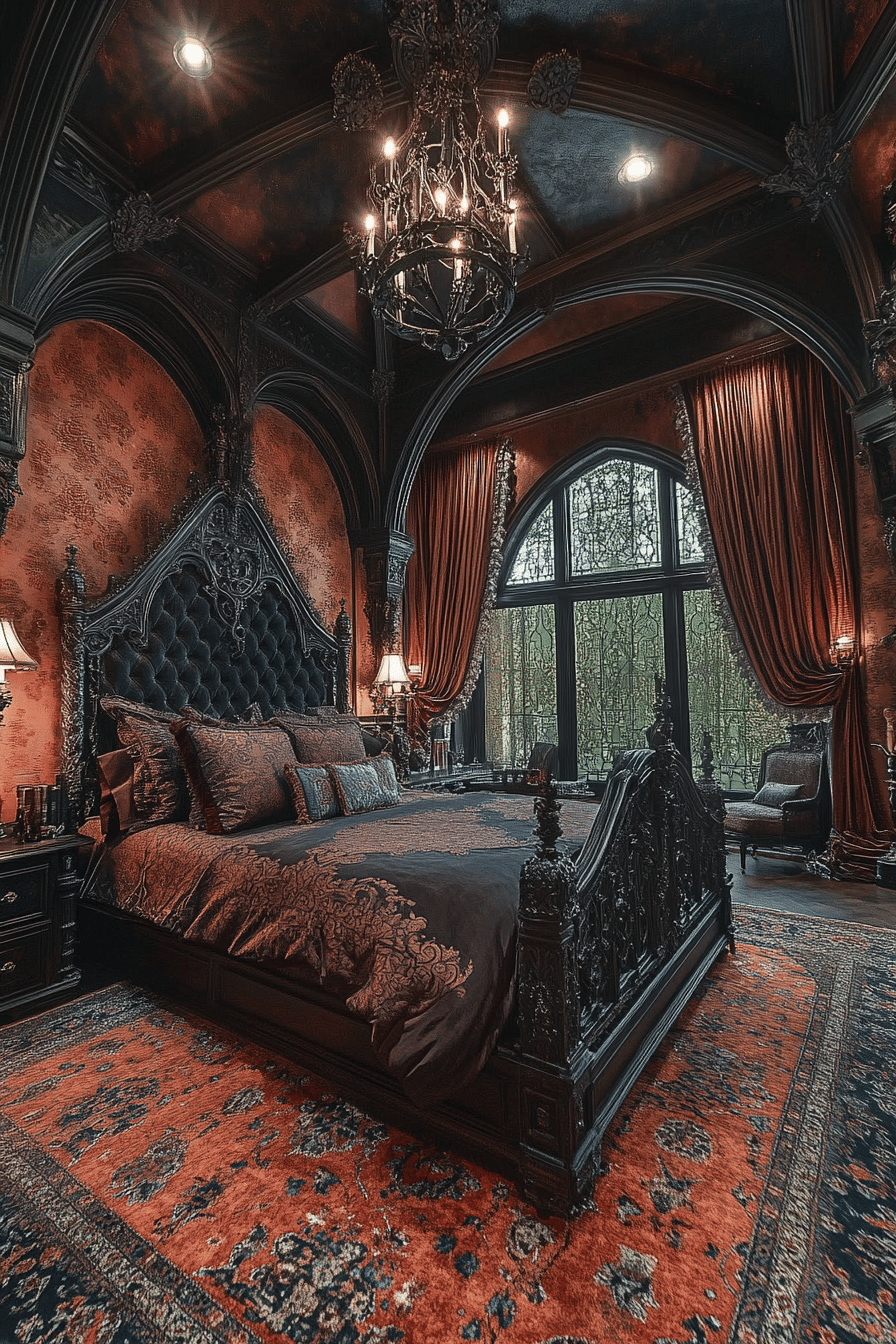 19 Gothic Bedroom Ideas That Highlight Rich Textures and Dark Tones