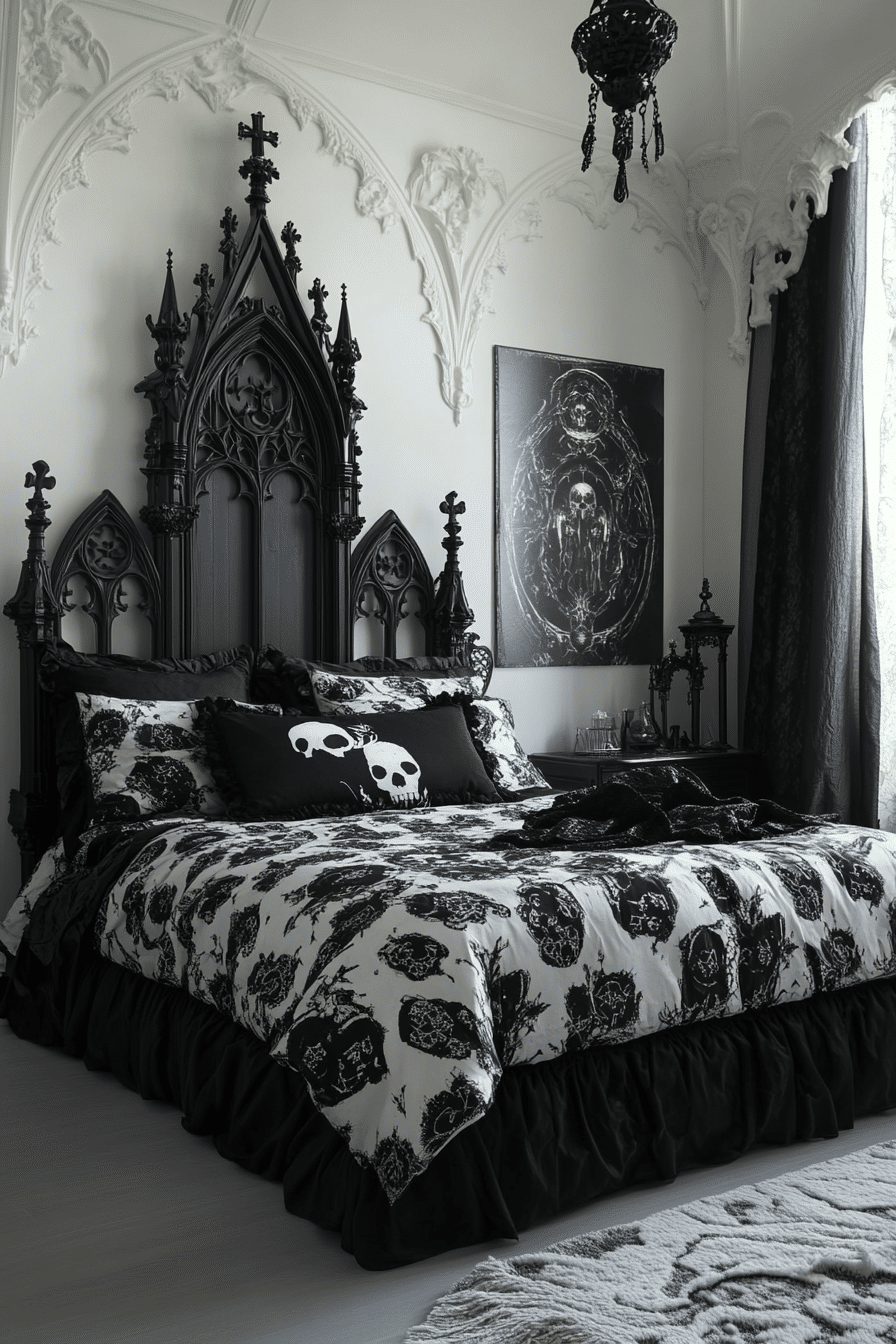 19 Gothic Bedroom Ideas That Highlight Rich Textures and Dark Tones