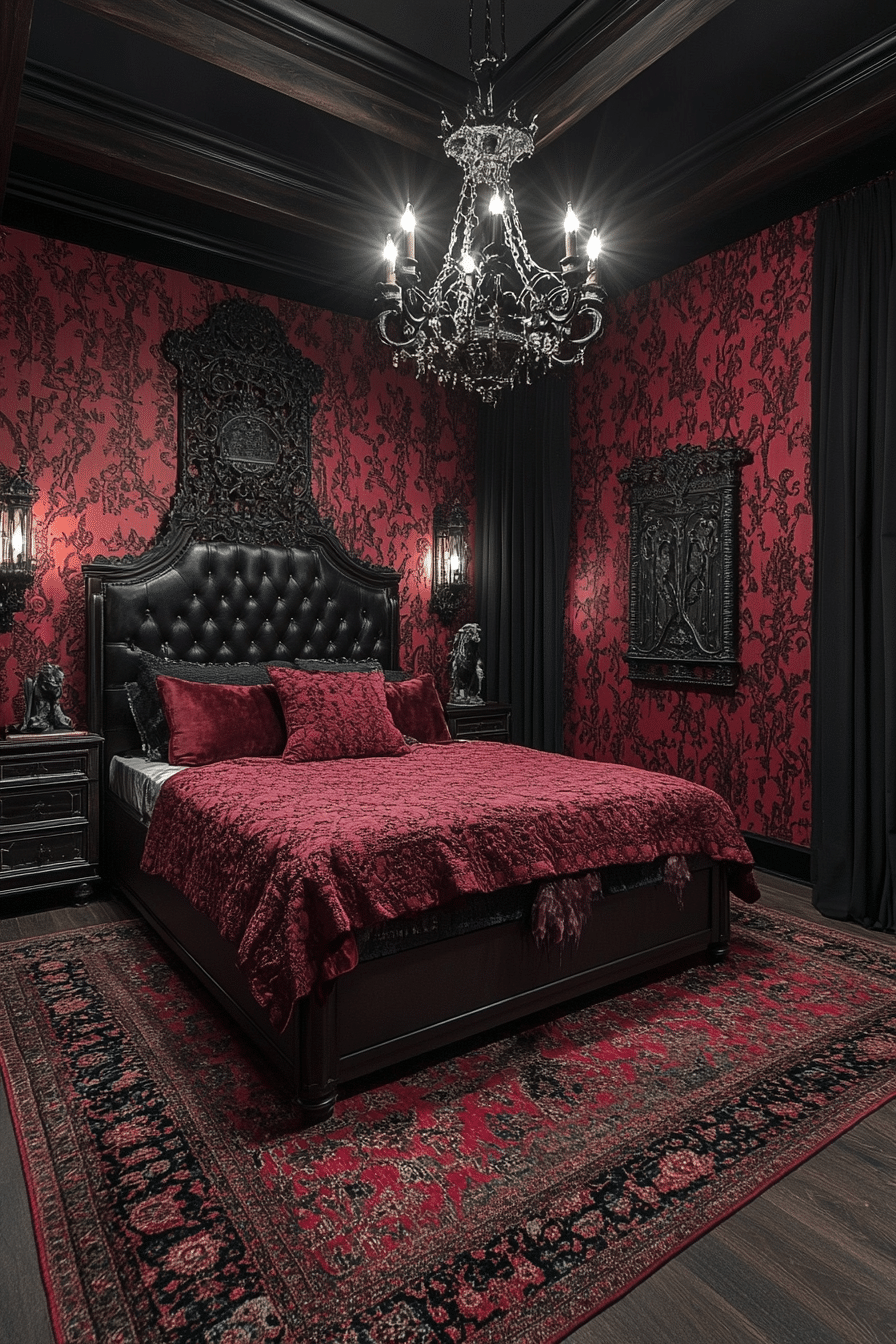 19 Gothic Bedroom Ideas That Highlight Rich Textures and Dark Tones