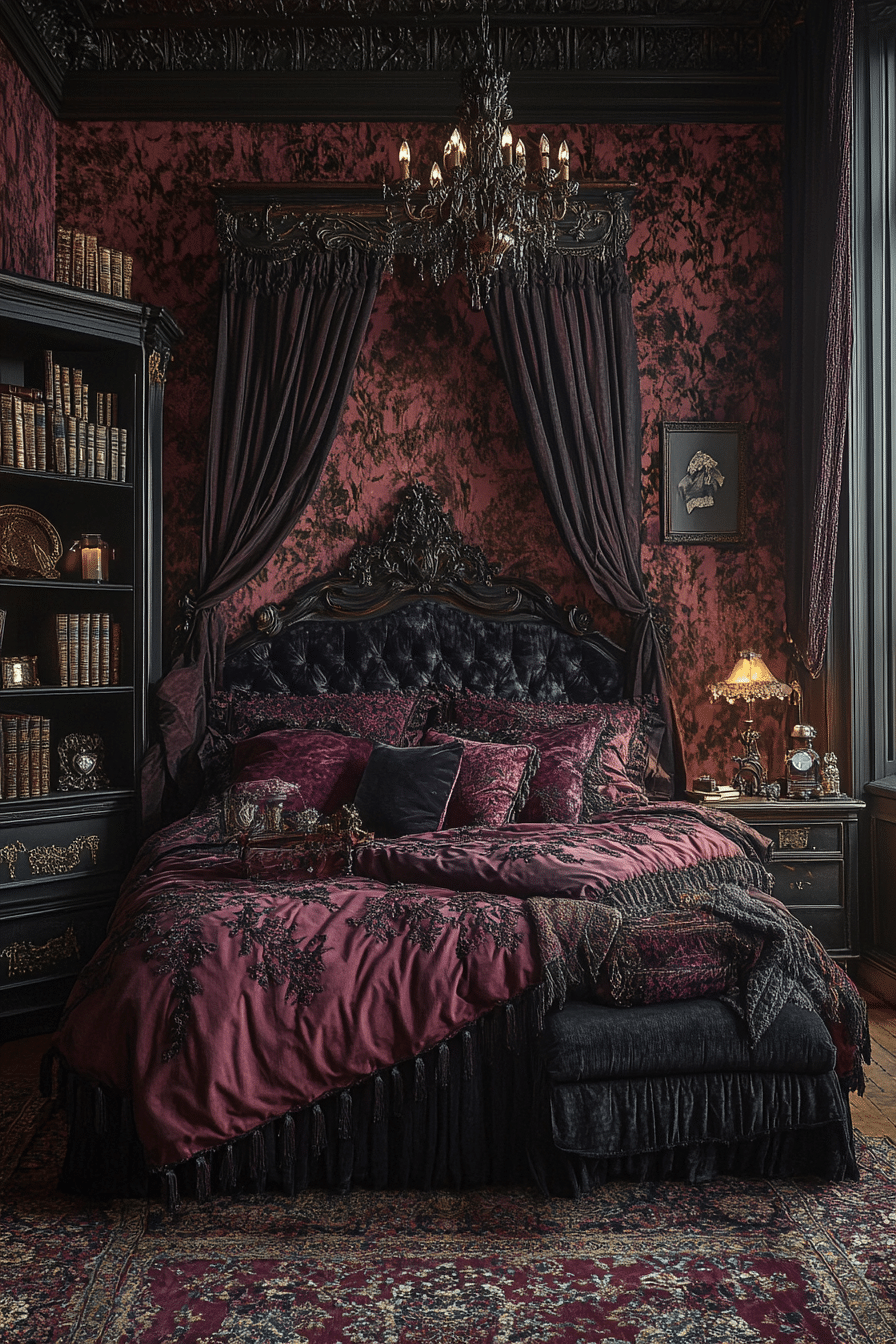 19 Gothic Bedroom Ideas That Highlight Rich Textures and Dark Tones