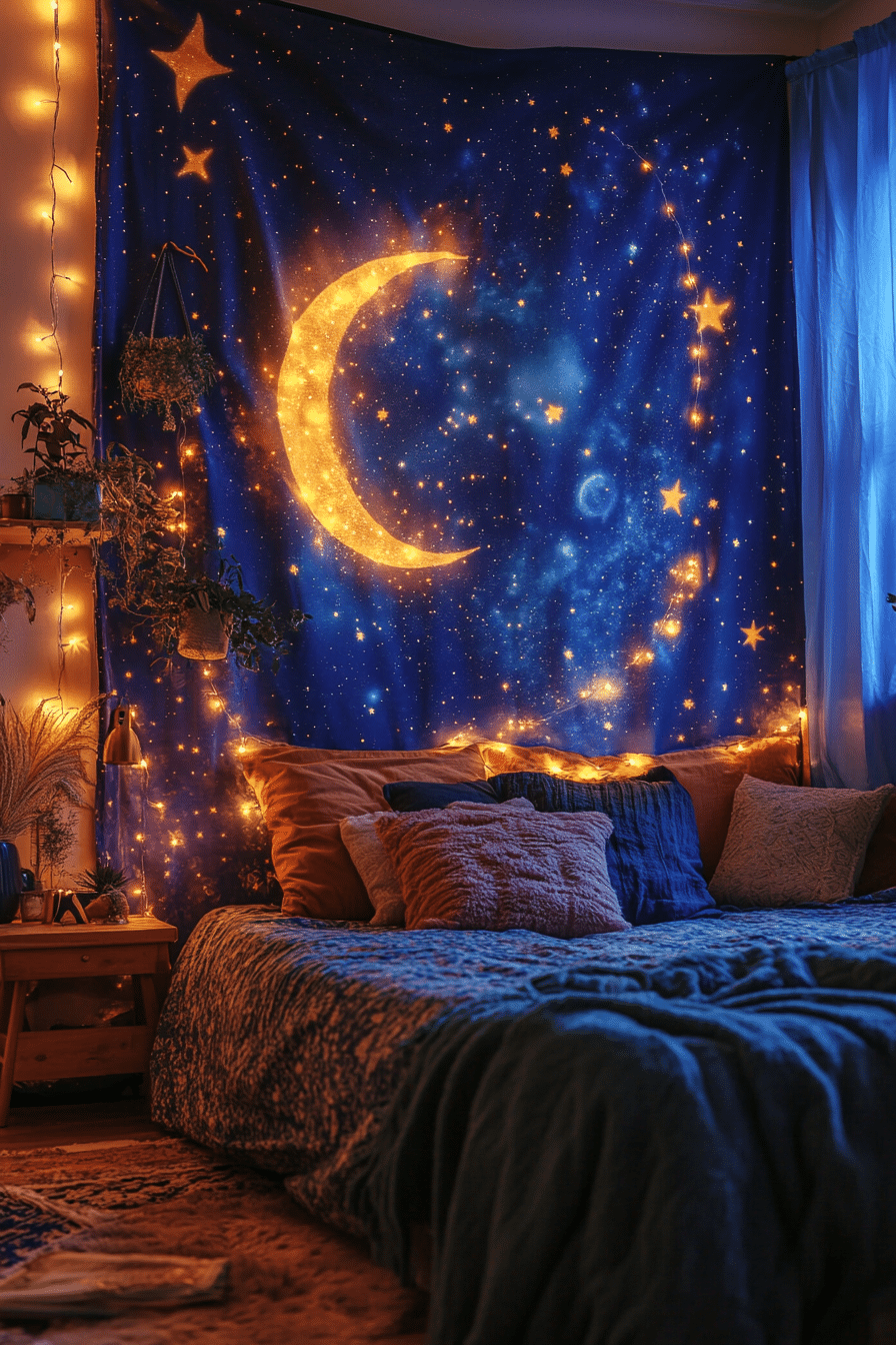 20 Boho Bedroom with Curtain Lights for a Stylish and Soothing Retreat