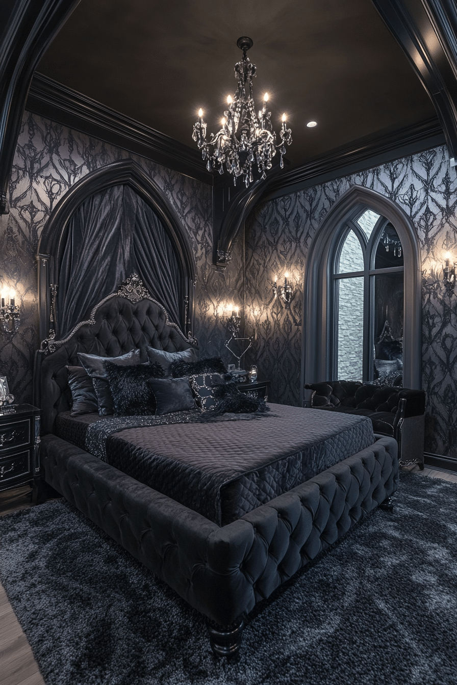 19 Gothic Bedroom Ideas That Highlight Rich Textures and Dark Tones