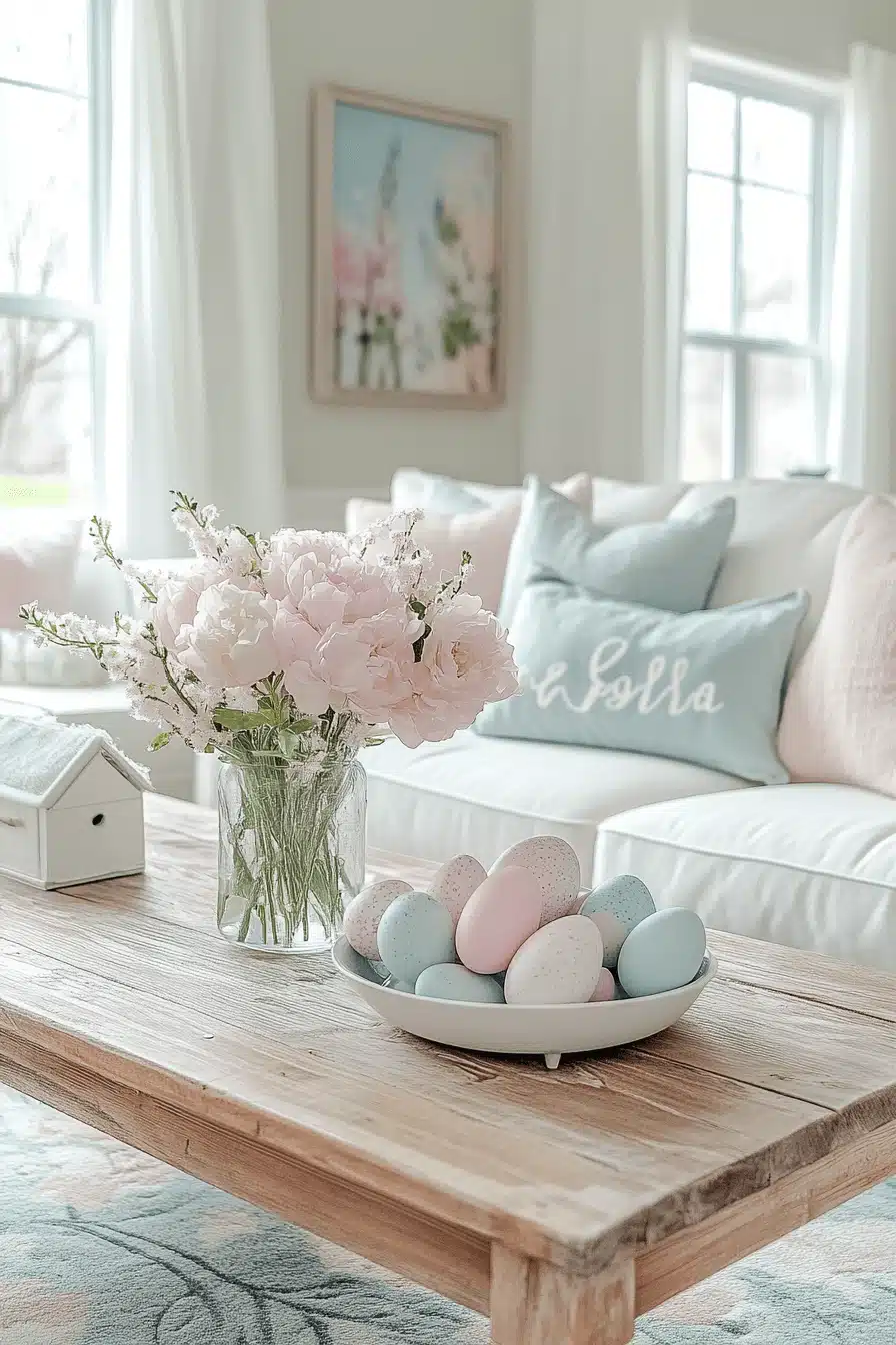 25 Easter Living Room Decor Ideas for a Colorful and Cozy Setup