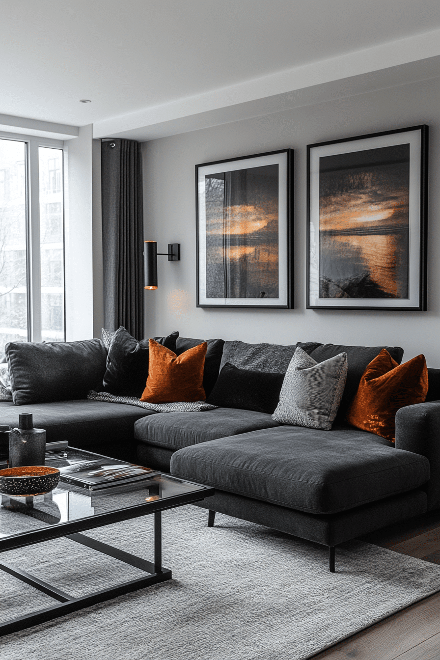 27 Dark Grey Sofa Living Room Ideas Worth Stealing Right Now