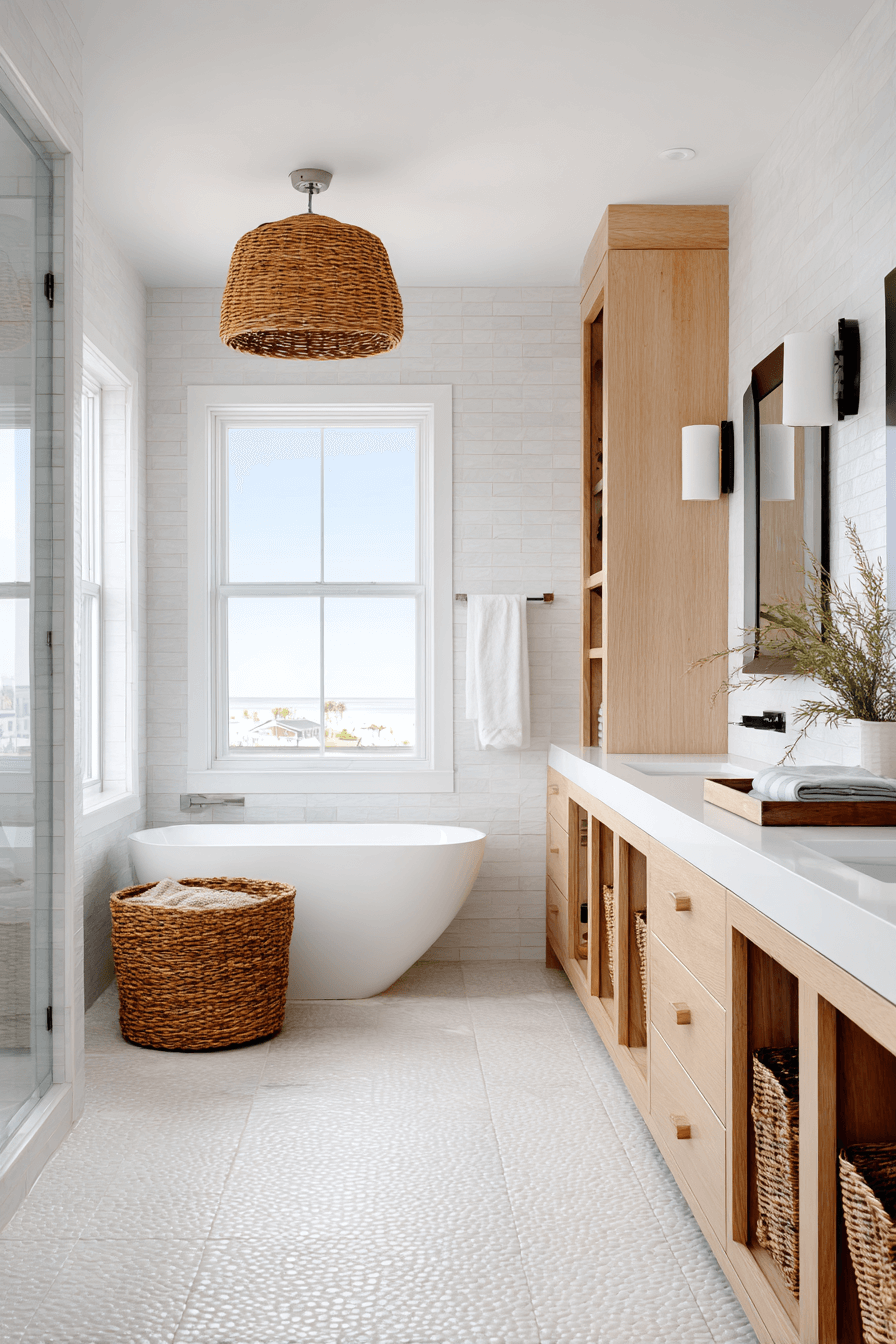 27 Coastal Modern Bathroom Ideas That Bring The Beach Home In Style