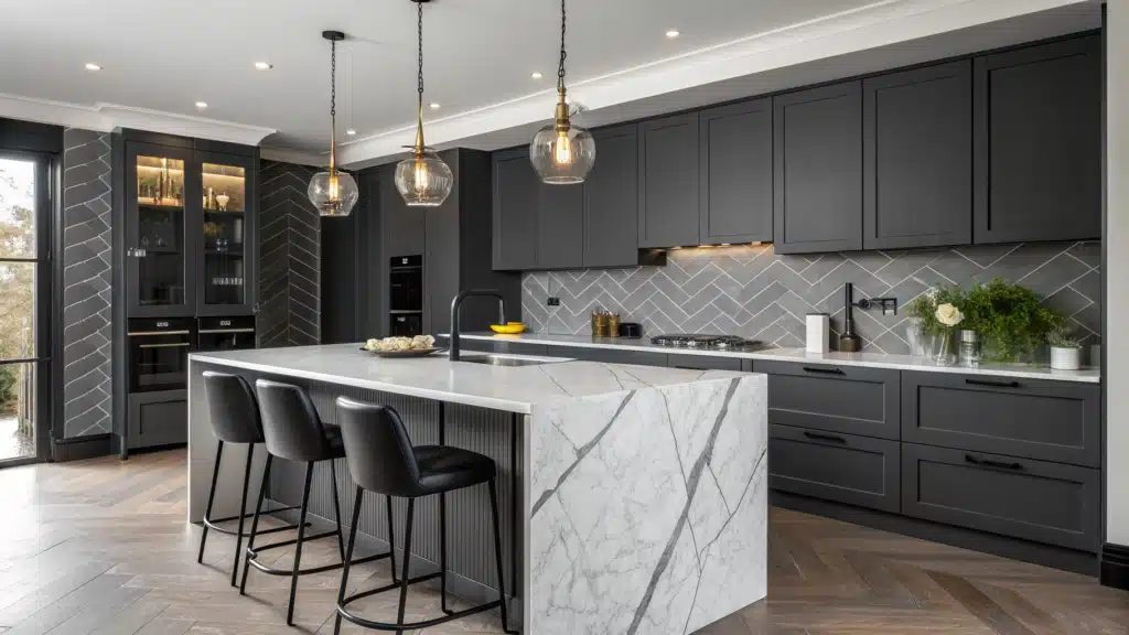 dark grey kitchen