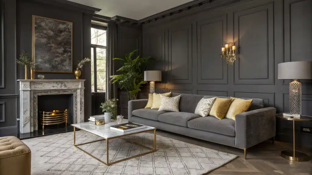 dark grey living room