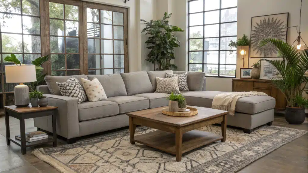 grey couch living room